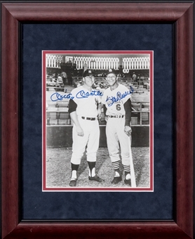 Mickey Mantle and Stan Musial Autographed Framed 8x10 Photo(PSA/DNA)